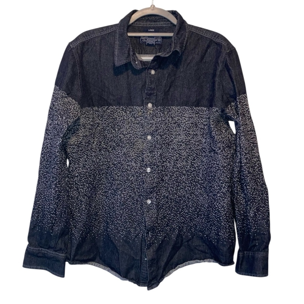 American rag black denim Large button down shirt